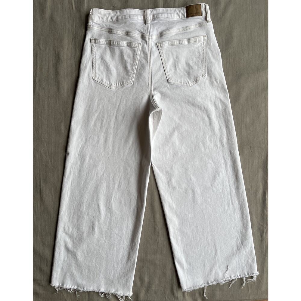 American Eagle 8 Reg. Super High Rise Baggy Wide Leg Jeans Strigid Off White - Picture 5 of 8